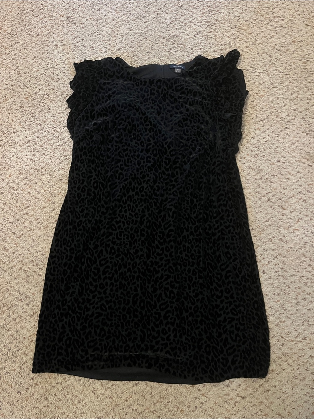 Tommy Hilfiger Black Velvet Burnout Ruffle Sleeve dress